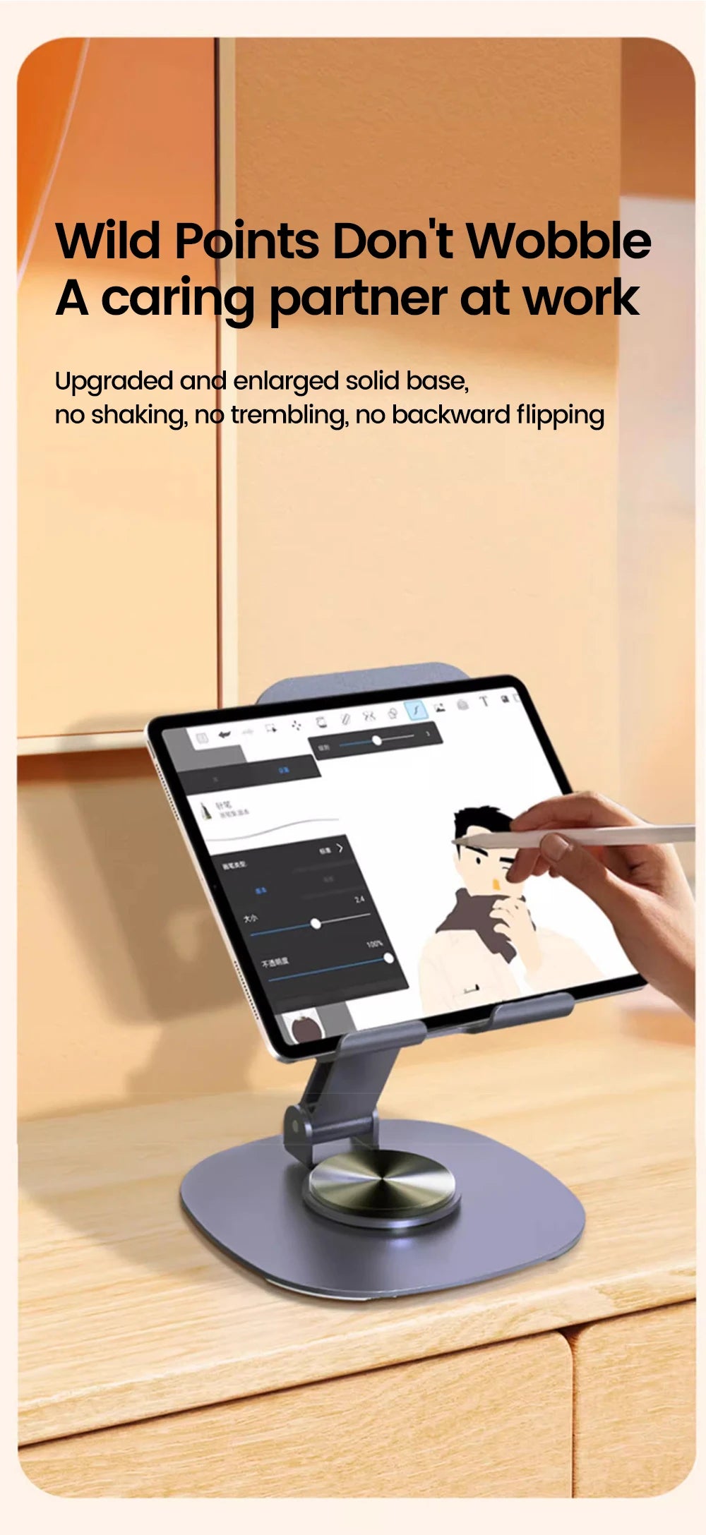 Rotating Phone Tablet Stand – Desktop Mount for iPhone & iPad