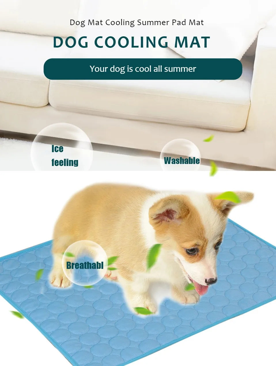Extra Large Dog Cooling Mat for Summer – Durable Pet Ice Pad