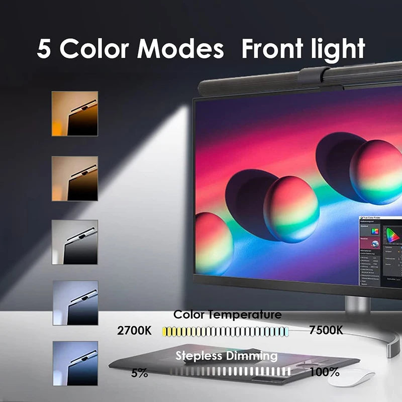 GB LED Monitor Light Bar: Dimmable Atmosphere Lamp for Work & Gaming
