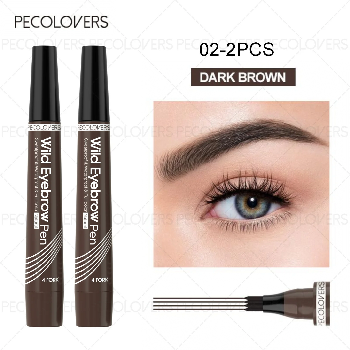 6 Colors 1pc Eyebrow Pen Waterproof 4 Split Tip Eyebrows Pen Eyebrow Tattoo Pen Waterproof Liquid Black Eyebrow Makeup Pencil