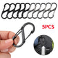 5PCS Tactical S Type Carabiner Camping Equipment Anti-Theft Aluminium Alloy Carabiner Mini Keychain Hook Hiking Backpack Buckle