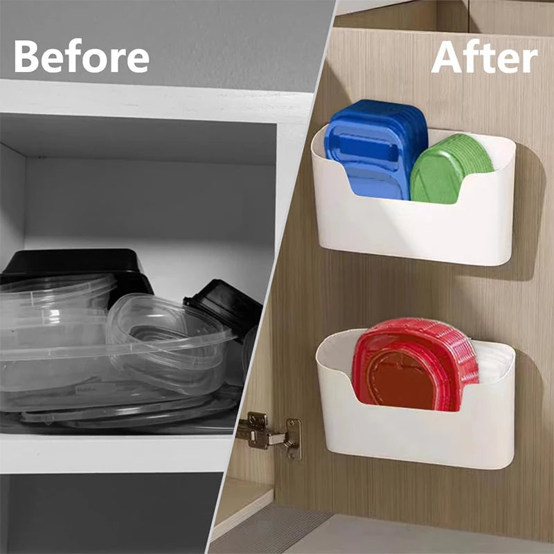 Kitchen Wall-Mounted Adhesive Storage Rack