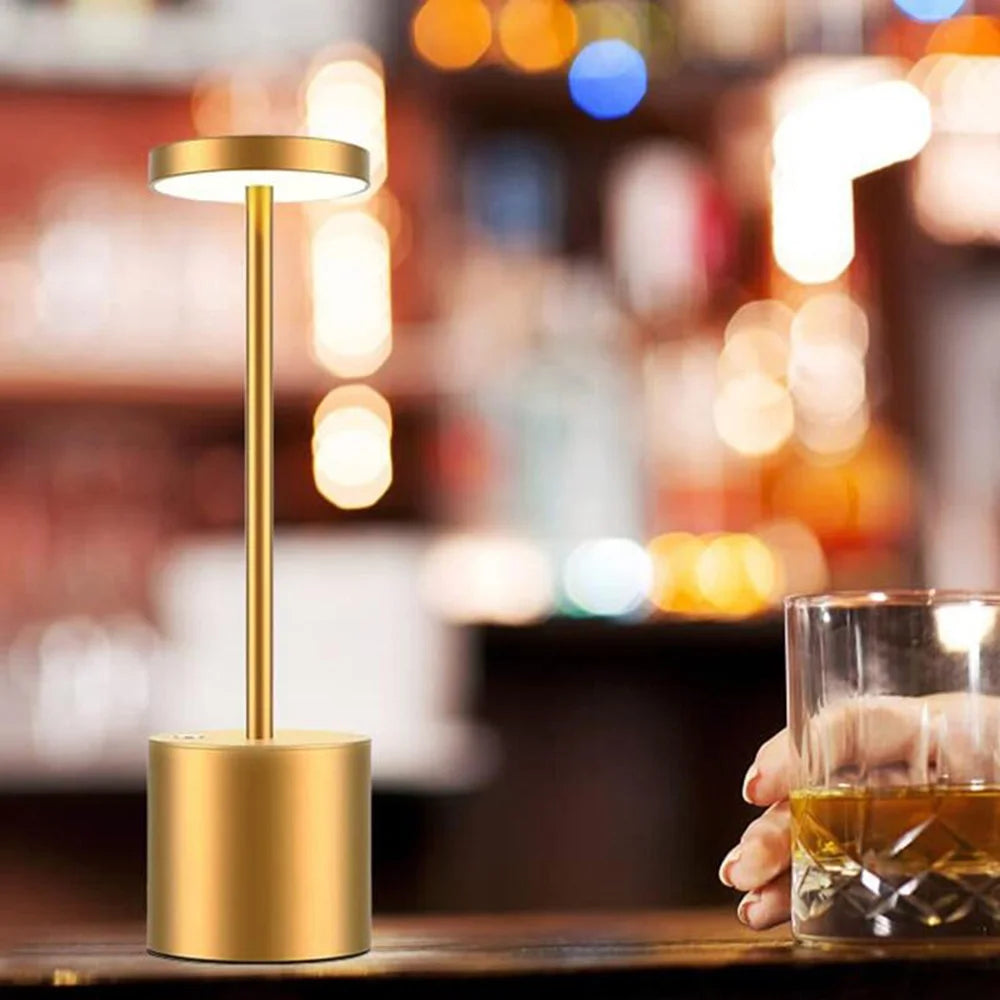 USB Rechargeable Classic Table Lamp: Touch Control & 3 Colors