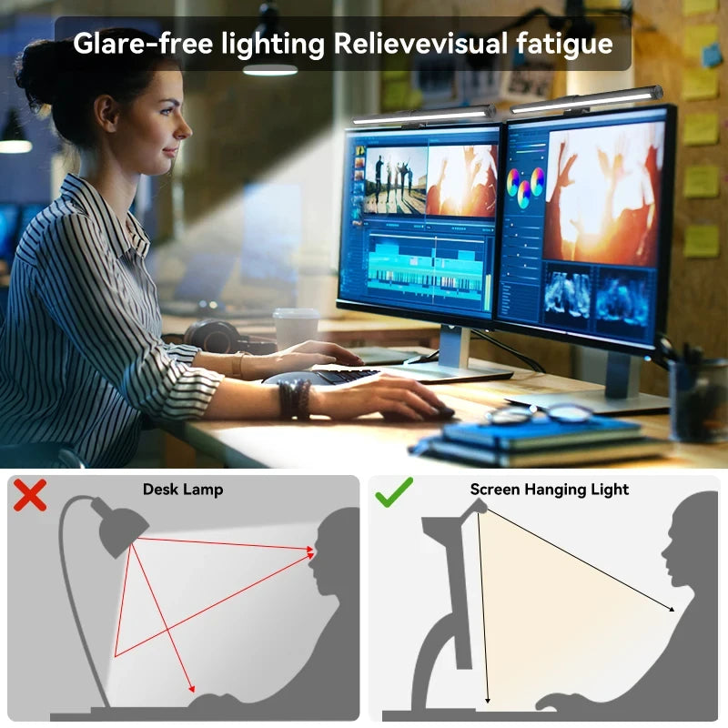 GB LED Monitor Light Bar: Dimmable Atmosphere Lamp for Work & Gaming