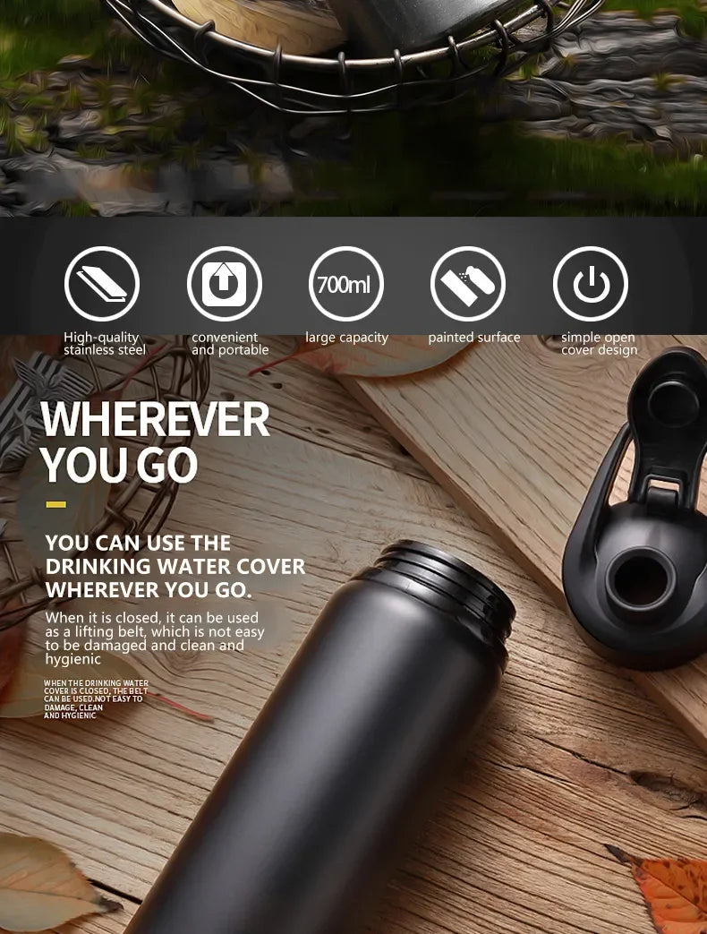 Metal Portable Water Bottle Leakproof Reusable Outdoor Sports Cup for Cycling Hiking Gym Halloween Gift Christmas Gift Travel