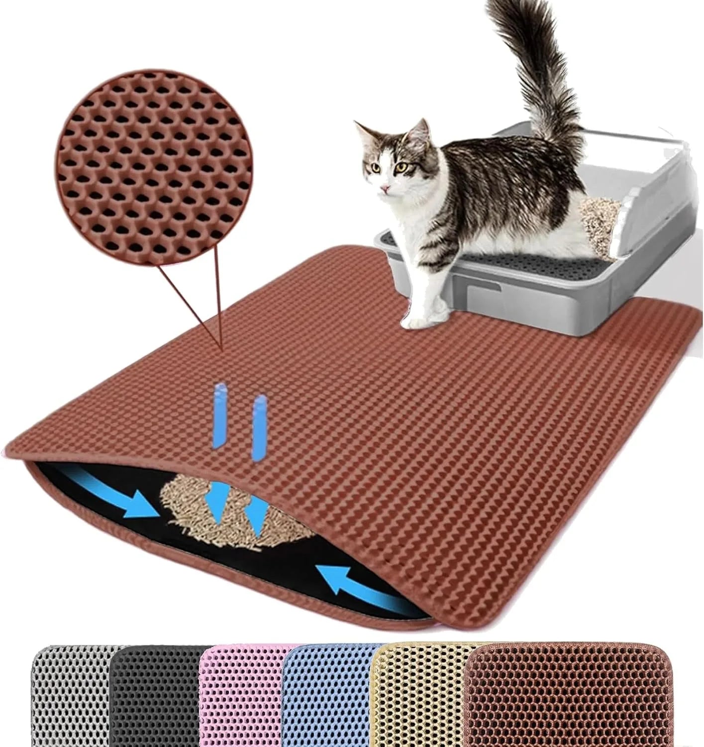 Cat Litter Mat – Double Layer, Non-Slip, Waterproof