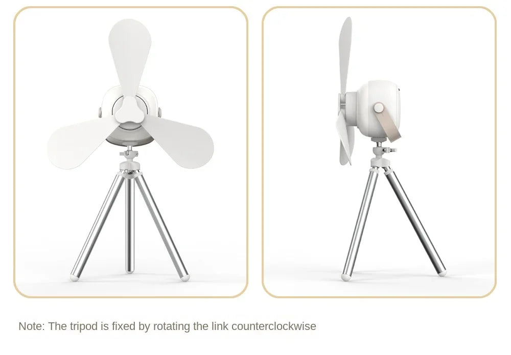 Portable wireless mini ceiling fan light USB fan with remote control, stand, night light, home, outdoor, camping, New Year gifts