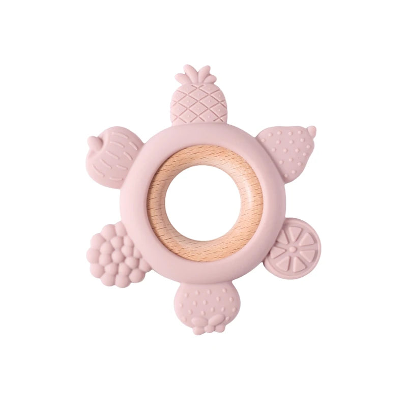 Food-Grade Silicone Teether Ring - Safe Sensory Toy for Babies 0-12 Months!