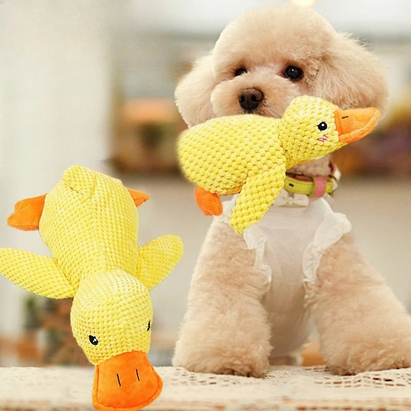 Bite-Resistant Plush Duck Toy - Sound Relief for Small & Large Dogs!