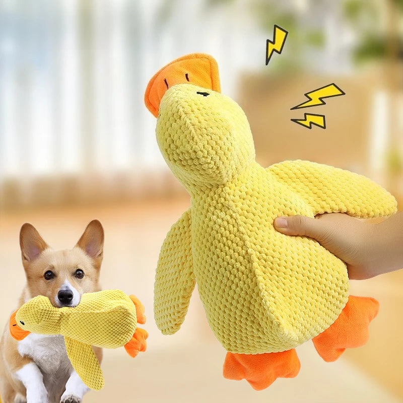 Bite-Resistant Plush Duck Toy - Sound Relief for Small & Large Dogs!