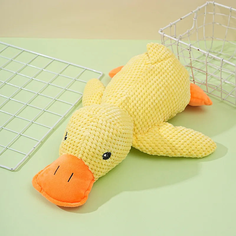 Bite-Resistant Plush Duck Toy - Sound Relief for Small & Large Dogs!