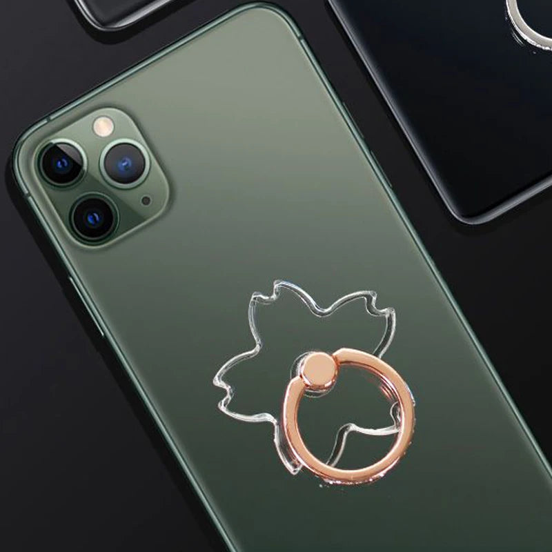Transparent Cell Phone Ring Holder Stand 360°Degree Rotation Clear Finger Grip Kickstand Compatible iPhone Xiaomi for Phone Case