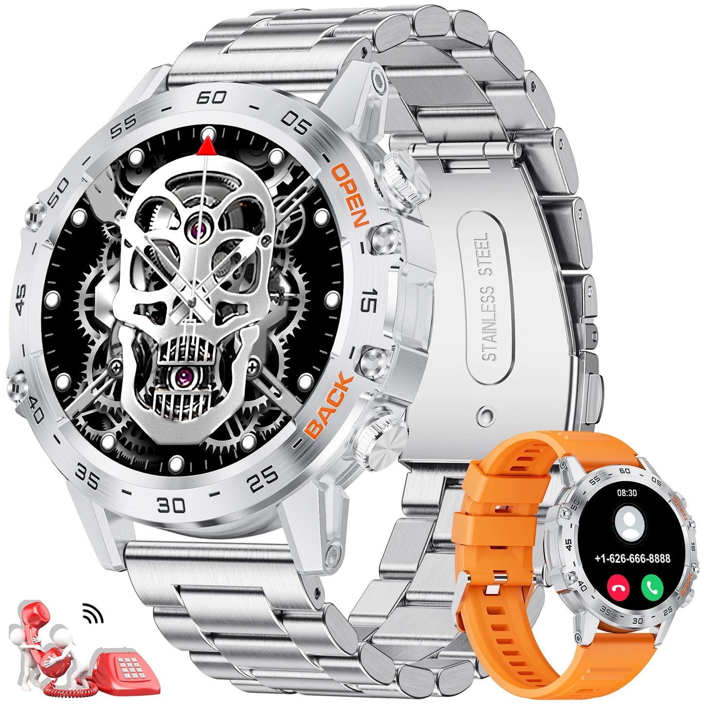 New1.39" Bluetooth Call Smart Watch Men Outdoor Sport Fitness Heart Rate Health Monitoring Smartwatch for Android IOS Phone