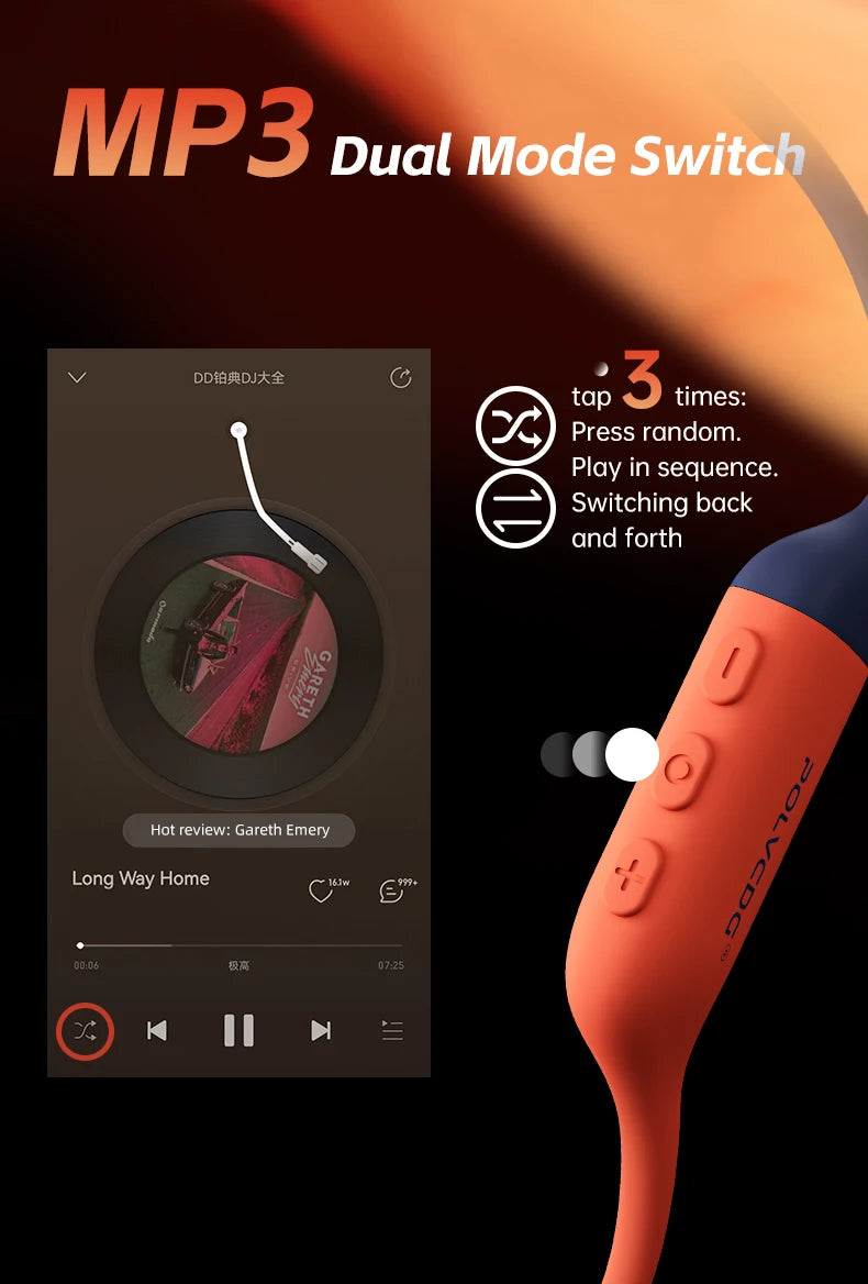 POLVCDG bone conduction swimming earphones IPX8 waterproof 32GB memory Bluetooth 5.4 silicone material 2025 new product x16