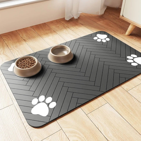 Absorbent Waterproof Pet Feeding Mat for Food & Water Bowl