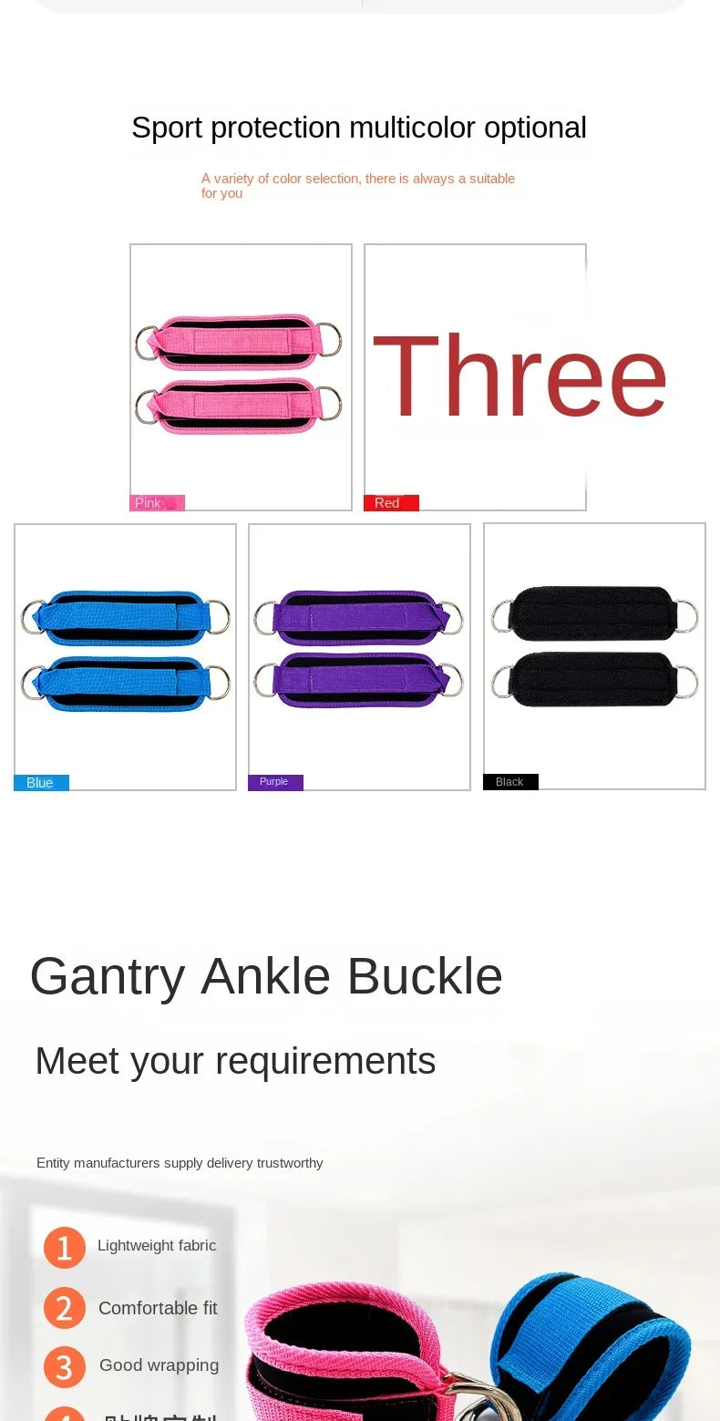 Adjustable D-Ring Ankle & Wrist Cuffs for Targeted Leg and Glute Training