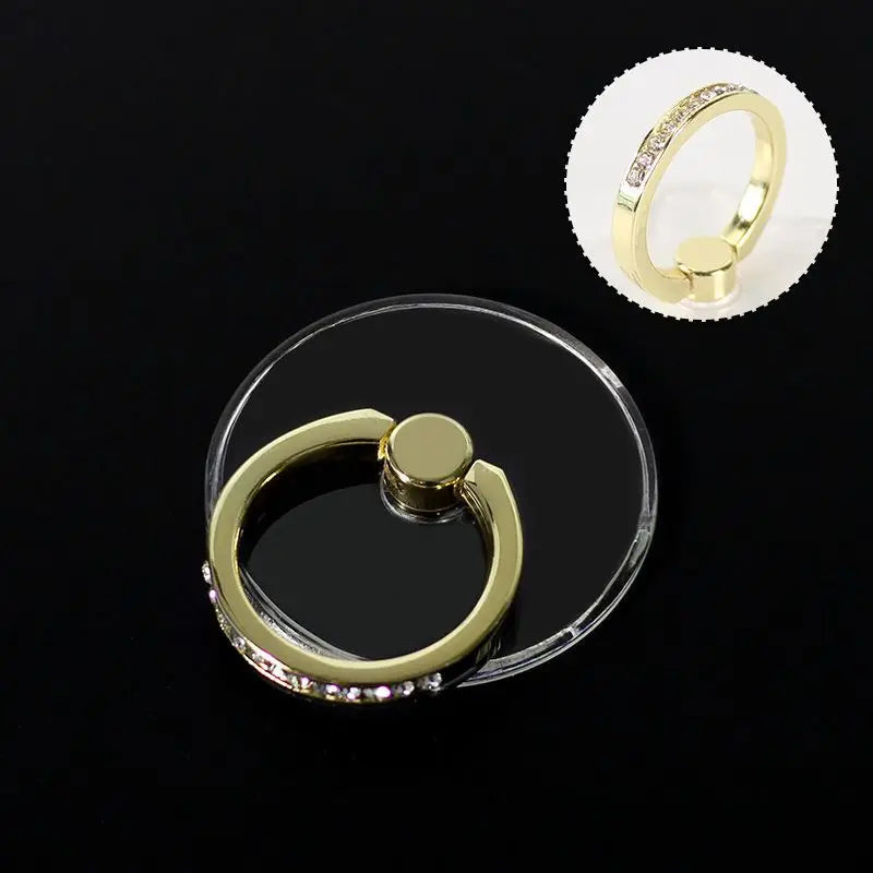 Transparent Cell Phone Ring Holder Stand 360°Degree Rotation Clear Finger Grip Kickstand Compatible iPhone Xiaomi for Phone Case