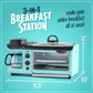 3in1 Breakfast Station for Home Kitchens Combines Coffee Maker NonStick Griddle and 4Slice Toaster Oven with Timer Functionalit