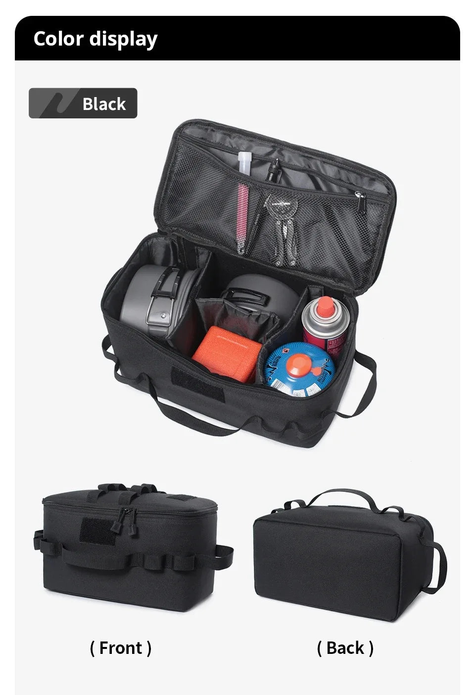 Outdoor Camping Gas Tank Storage Bag Large Capacity Ground Nail Tool Bag Gas Canister Picnic Cookware Utensils Kit Bag