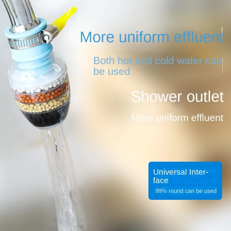 6-Layer Kitchen Tap Water Filter - Coconut Charcoal Purifier for Clean Drinking Water!