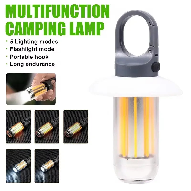 10W 1800MAH COB+LED Camping Lantern USB Rechargeable High Power Portable Tents Lamp Outdoor Hiking Night Fishing Hanging Lamp