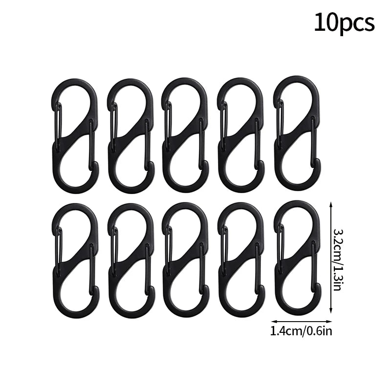 5PCS Tactical S Type Carabiner Camping Equipment Anti-Theft Aluminium Alloy Carabiner Mini Keychain Hook Hiking Backpack Buckle