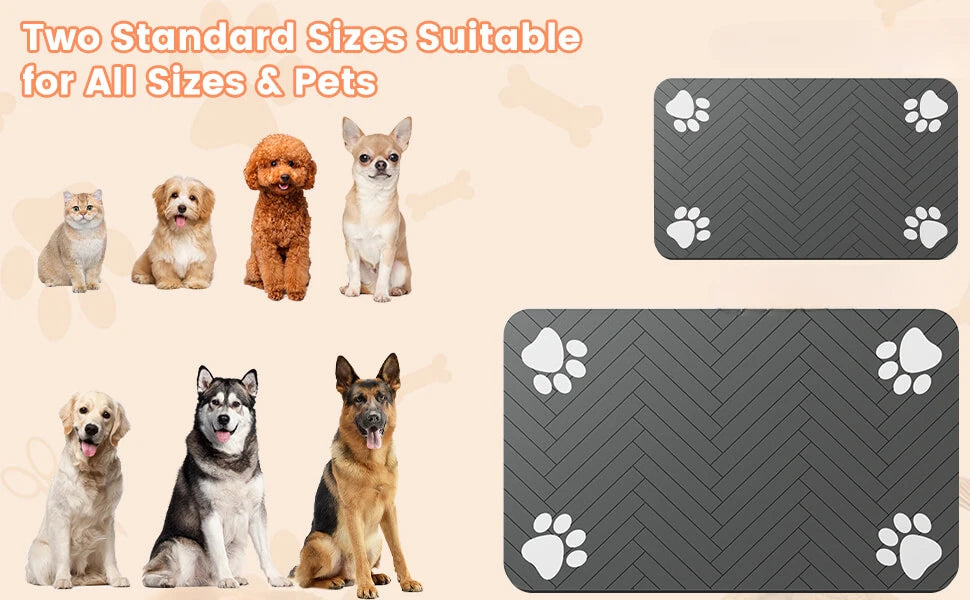 Absorbent Waterproof Pet Feeding Mat for Food & Water Bowl