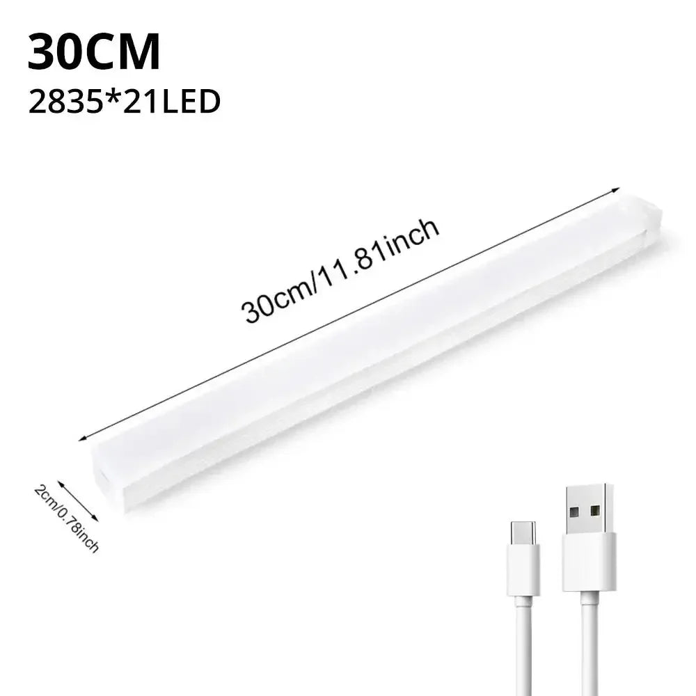 Cabinet Light USB Rechargeable Motion Sensor LED Bar Light Induction Night Light Portable Kitchen Bedside Wardrobe Closet Aisle