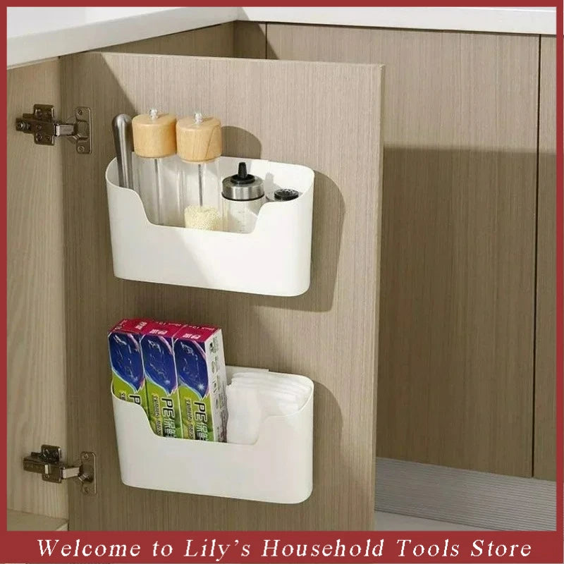 Kitchen Wall-Mounted Adhesive Storage Rack