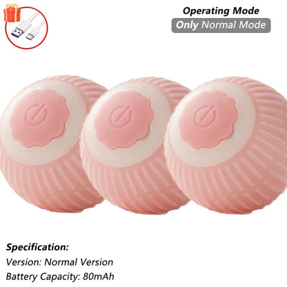 Cat Interactive Ball Toy Automatic Rolling Ball Faux Tail Rechargeable Pet Electric Toy Dog Cat Training Imitate Mouse Products