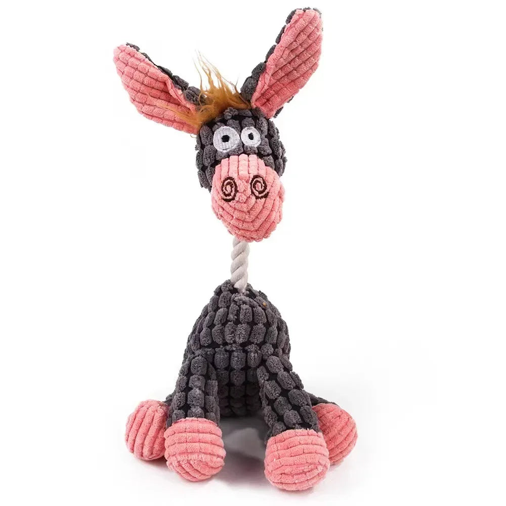 Bite-Resistant Plush Animal Squeaky Toy – Perfect for Small & Large Dogs!