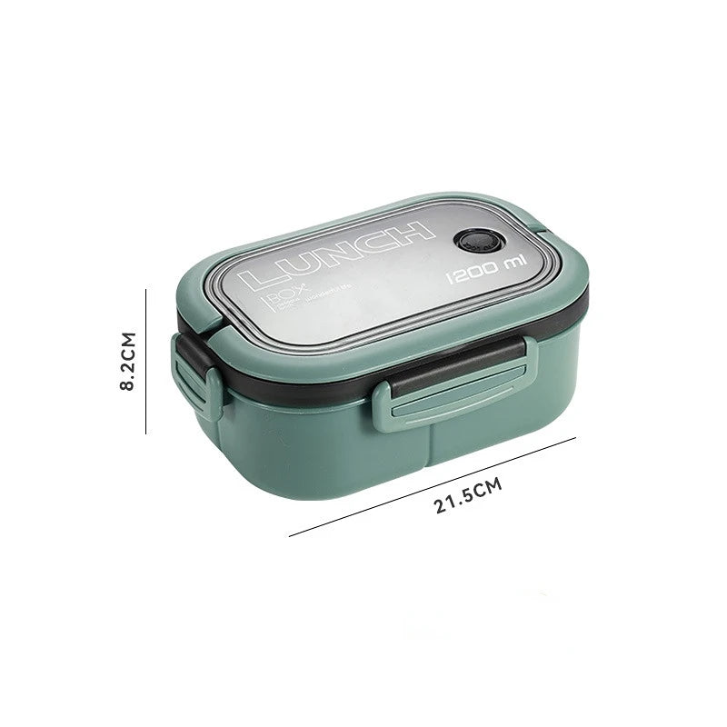 1200ML 2-Layer Bento Lunch Box (Leakproof) – Spoon & Fork Included