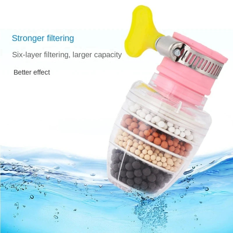 6-Layer Kitchen Tap Water Filter - Coconut Charcoal Purifier for Clean Drinking Water!