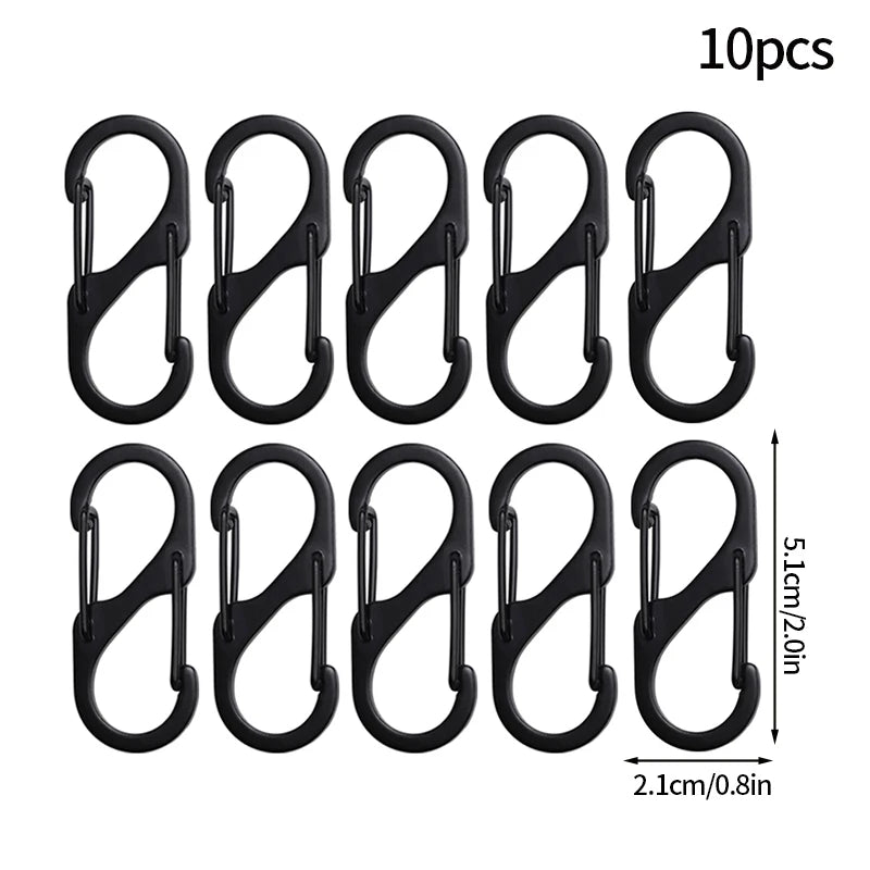 5PCS Tactical S Type Carabiner Camping Equipment Anti-Theft Aluminium Alloy Carabiner Mini Keychain Hook Hiking Backpack Buckle
