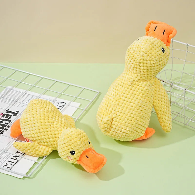 Bite-Resistant Plush Duck Toy - Sound Relief for Small & Large Dogs!
