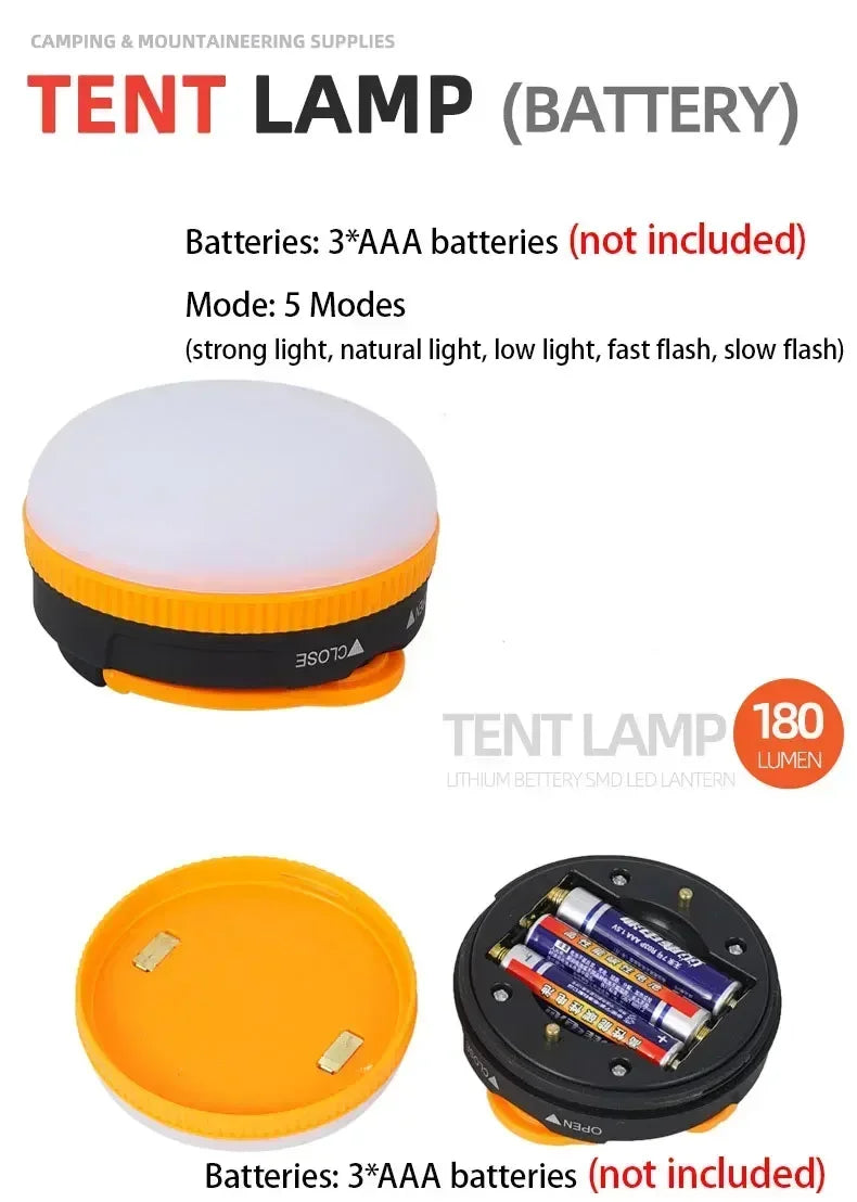 10W 1800MAH COB+LED Camping Lantern USB Rechargeable High Power Portable Tents Lamp Outdoor Hiking Night Fishing Hanging Lamp