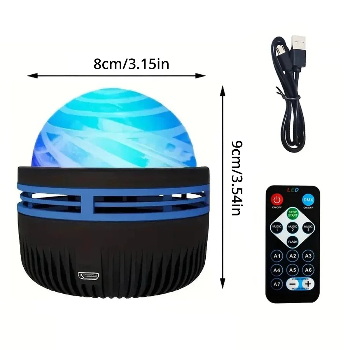 Vortex Star LED Projector Light with Water Ripple Effects