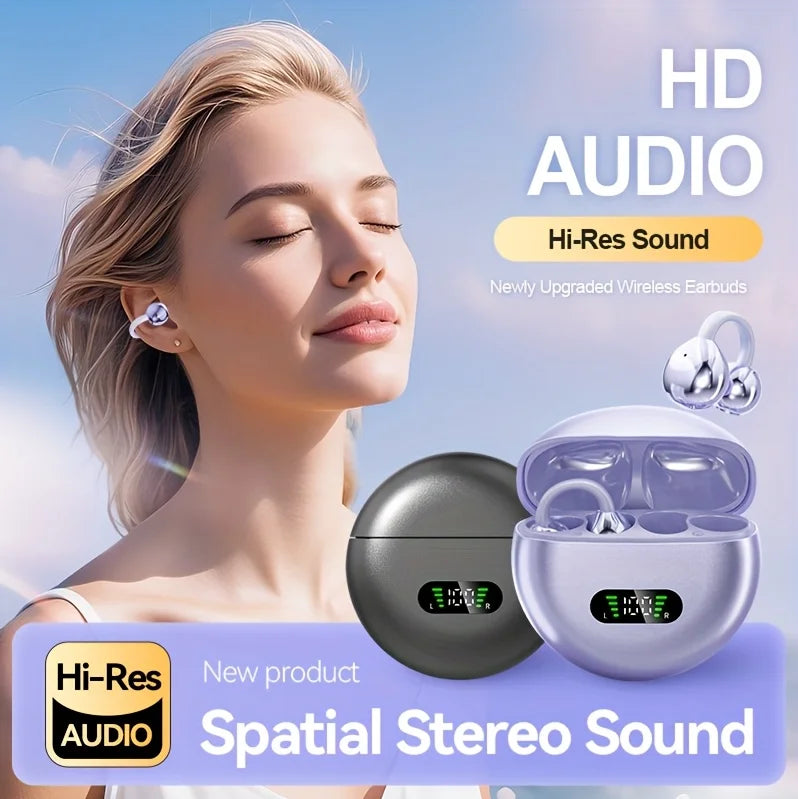 Open-Ear Wireless Earbuds | BT 5.3 & Digital Battery Display