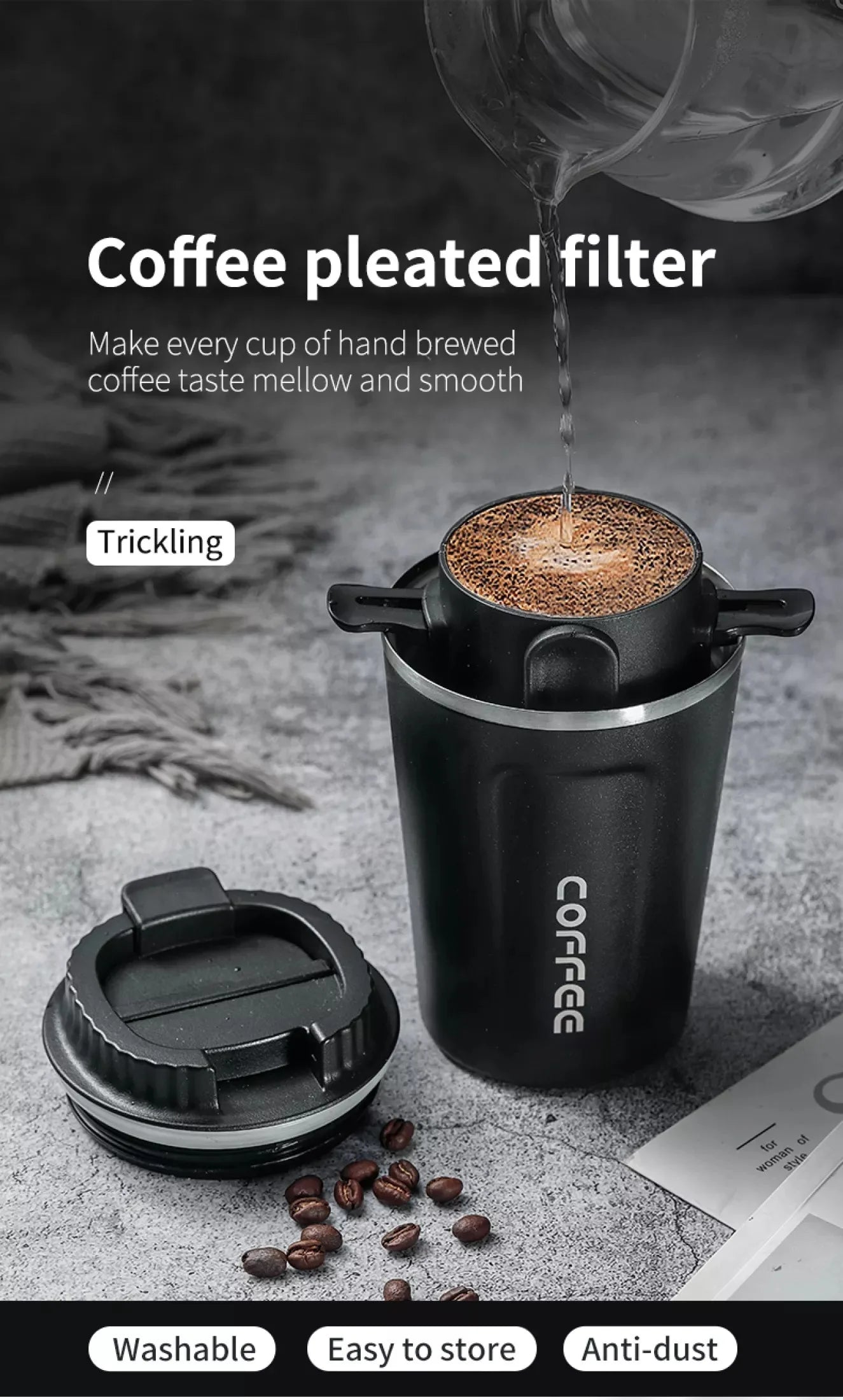 304 Stainless Steel Portable Coffee & Tea Dripper Set