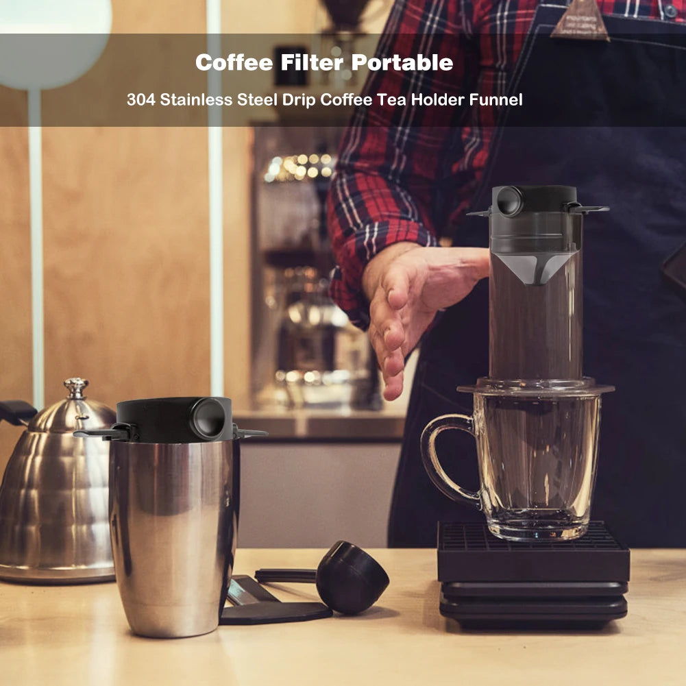 304 Stainless Steel Portable Coffee & Tea Dripper Set