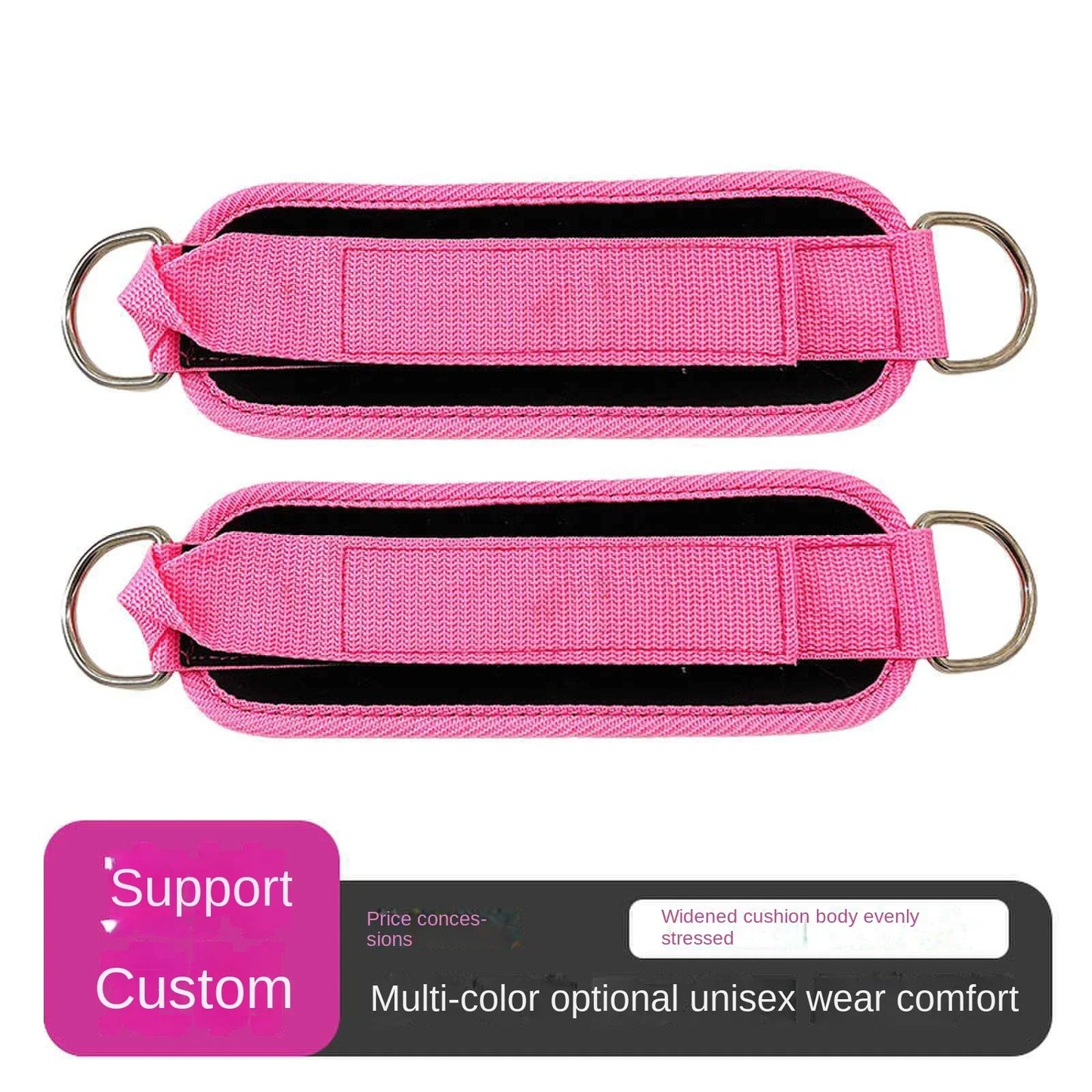 Adjustable D-Ring Ankle & Wrist Cuffs for Targeted Leg and Glute Training