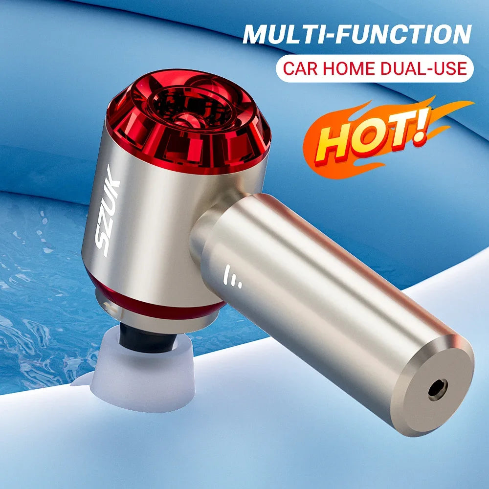 Cordless car vacuum - strong suction, portable, handheld. Perfect for quick clean-ups in your car! 🚗