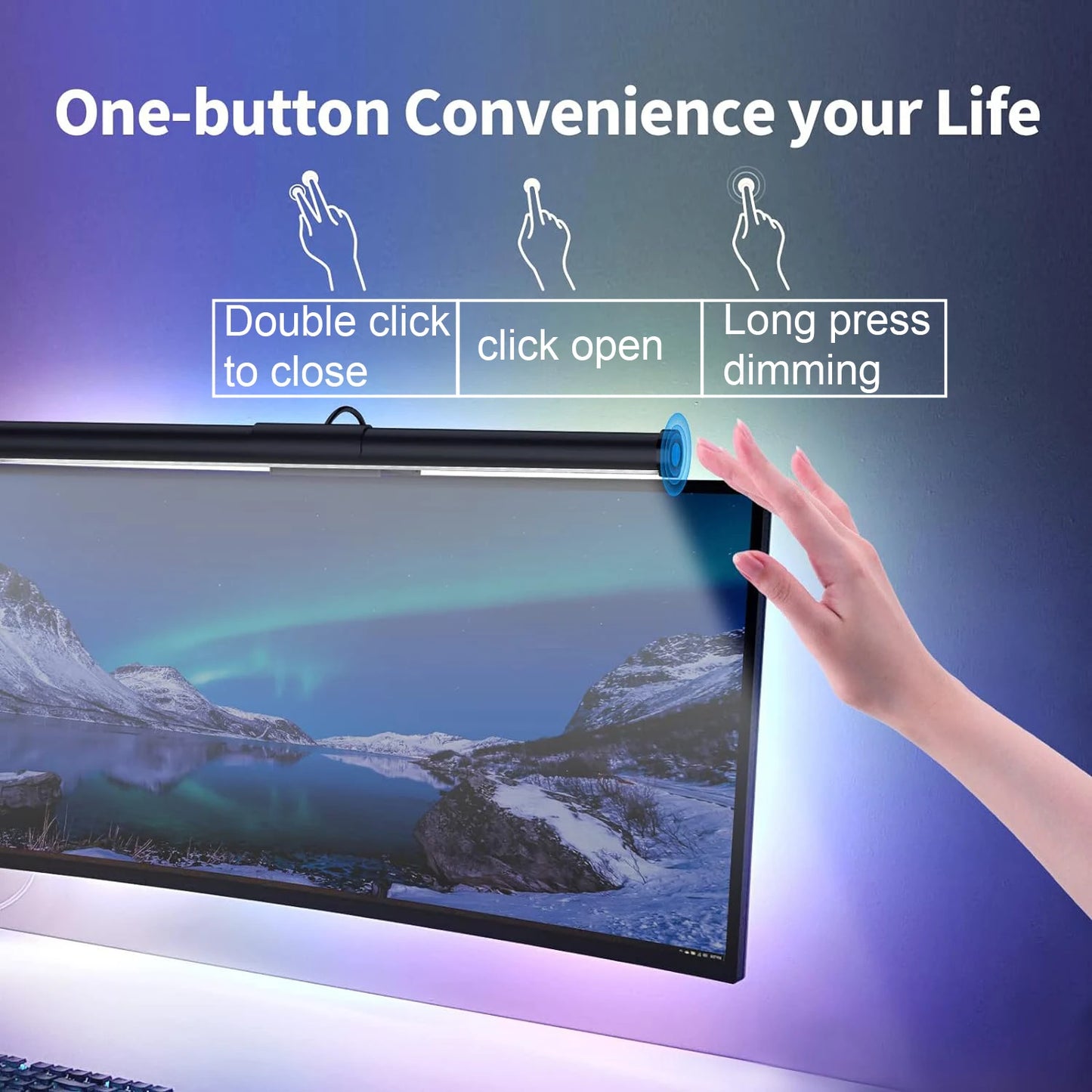 GB LED Monitor Light Bar: Dimmable Atmosphere Lamp for Work & Gaming