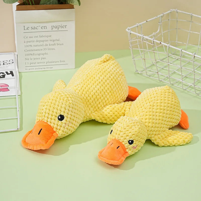 Bite-Resistant Plush Duck Toy - Sound Relief for Small & Large Dogs!