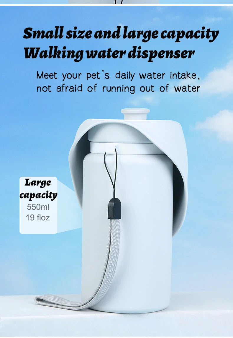 550ml Folding Pet Water Bottle - Portable Mug for Dogs & Cats on the Go!