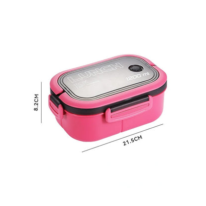 1200ML 2-Layer Bento Lunch Box (Leakproof) – Spoon & Fork Included