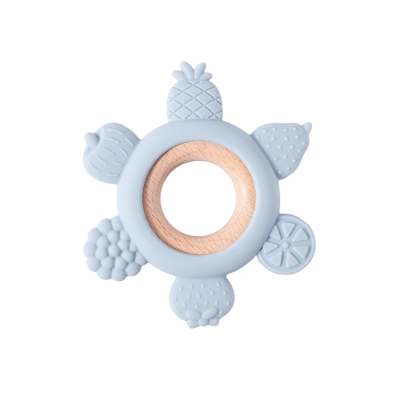 Food-Grade Silicone Teether Ring - Safe Sensory Toy for Babies 0-12 Months!
