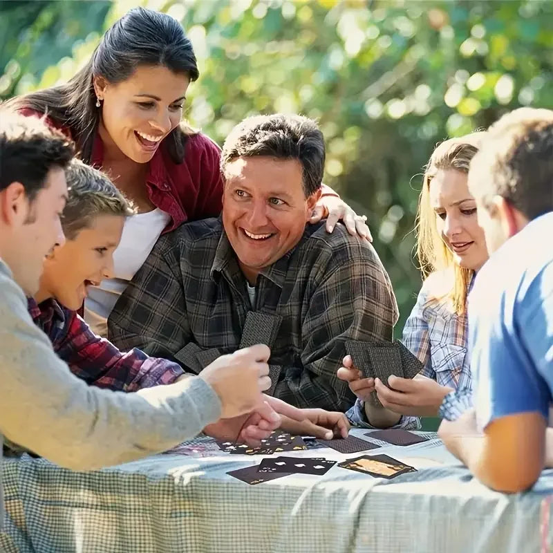 Cool Black Gold Waterproof Playing Cards, a Deck of Playing Cards Containing Christmas, Halloween, Thanksgiving Gifts, Game Gift