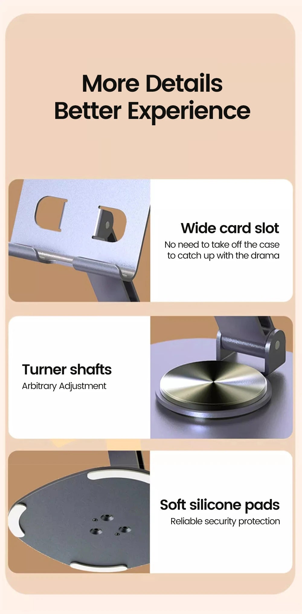 Rotating Phone Tablet Stand – Desktop Mount for iPhone & iPad