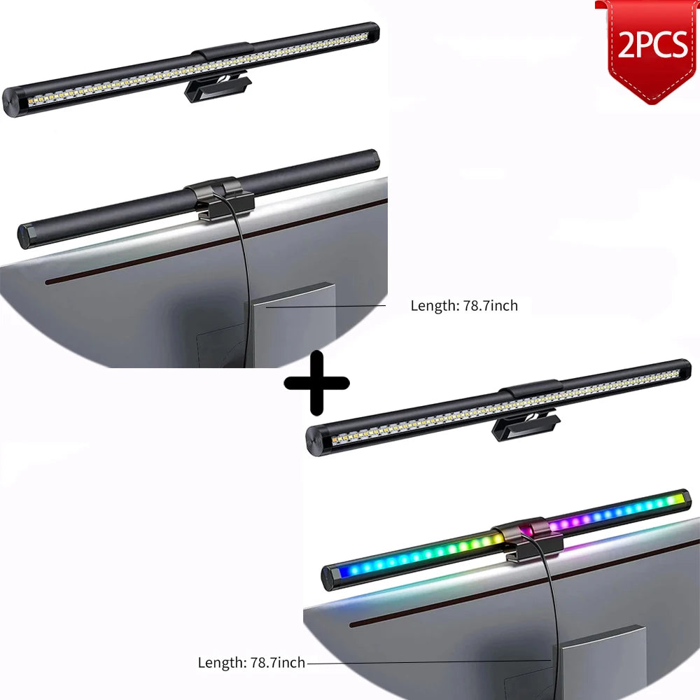 GB LED Monitor Light Bar: Dimmable Atmosphere Lamp for Work & Gaming